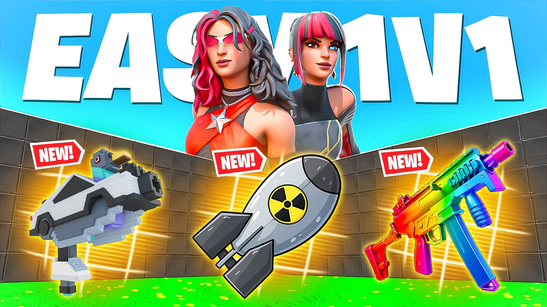 EASY 1V1 🎯 ALL GUNS & VEHICLES 🎯