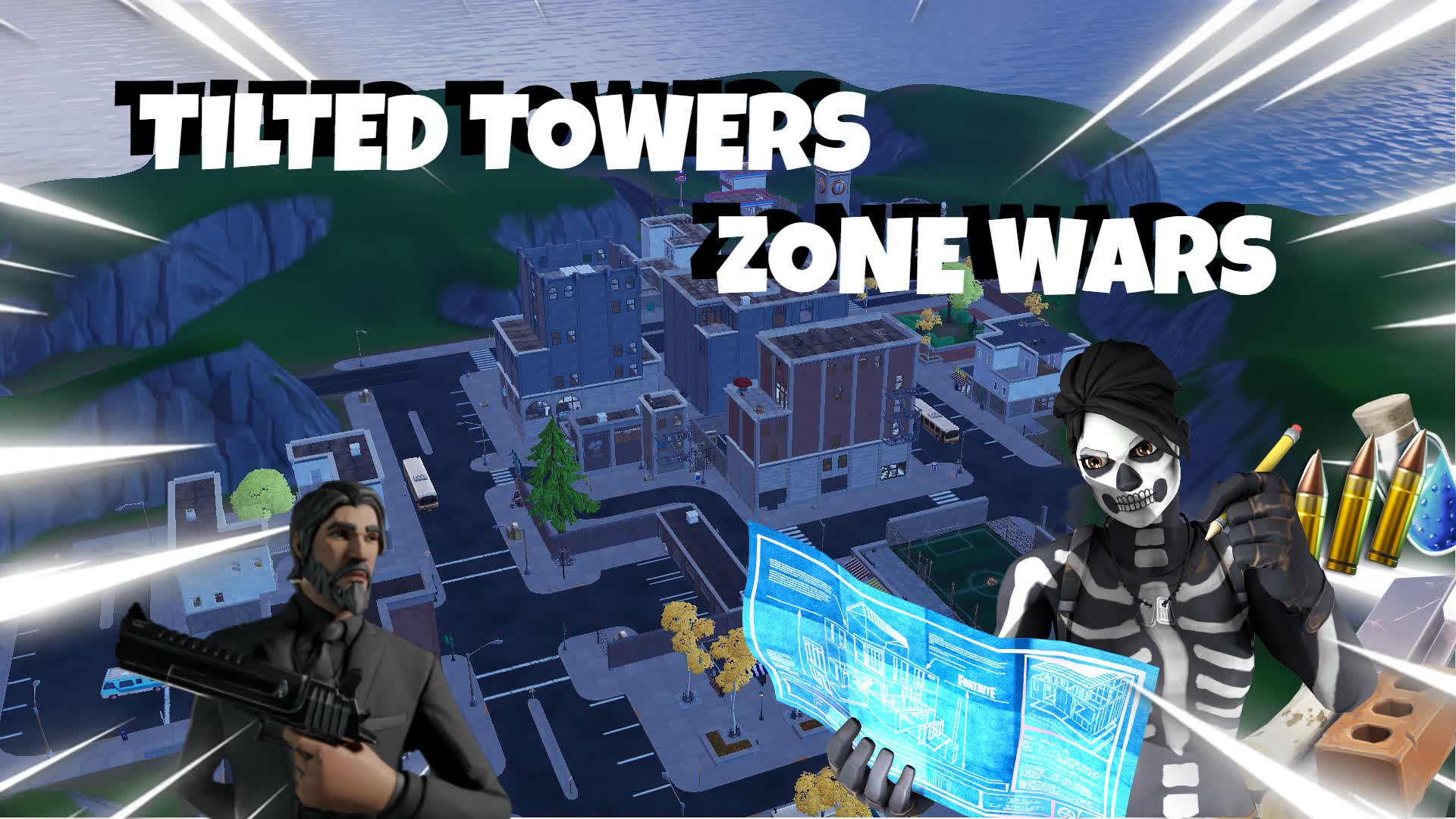 TILTED TOWERS ZONE WARS [ New Guns ]