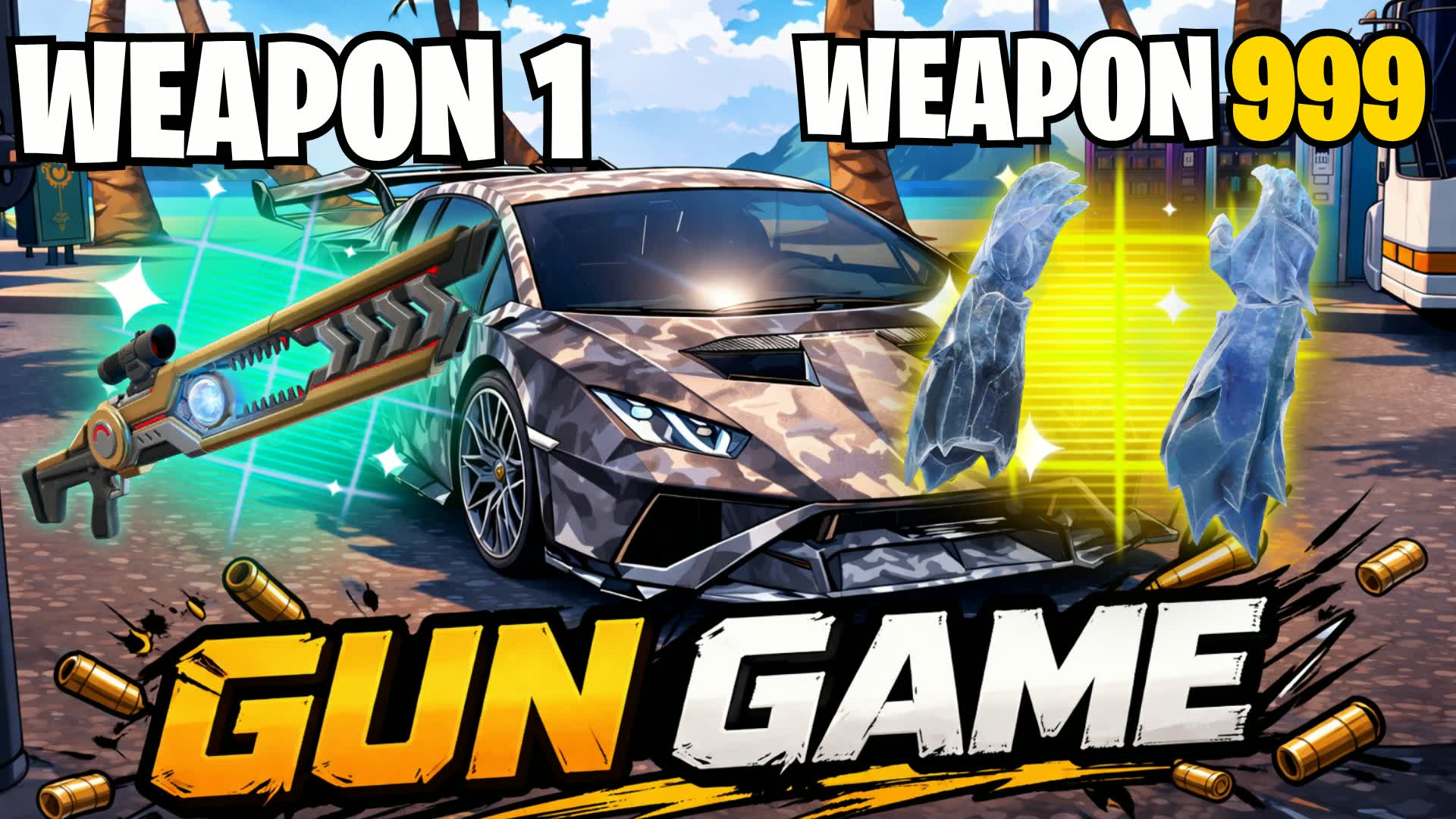 💪GUN GAME🎯 ビーチ 🏝️