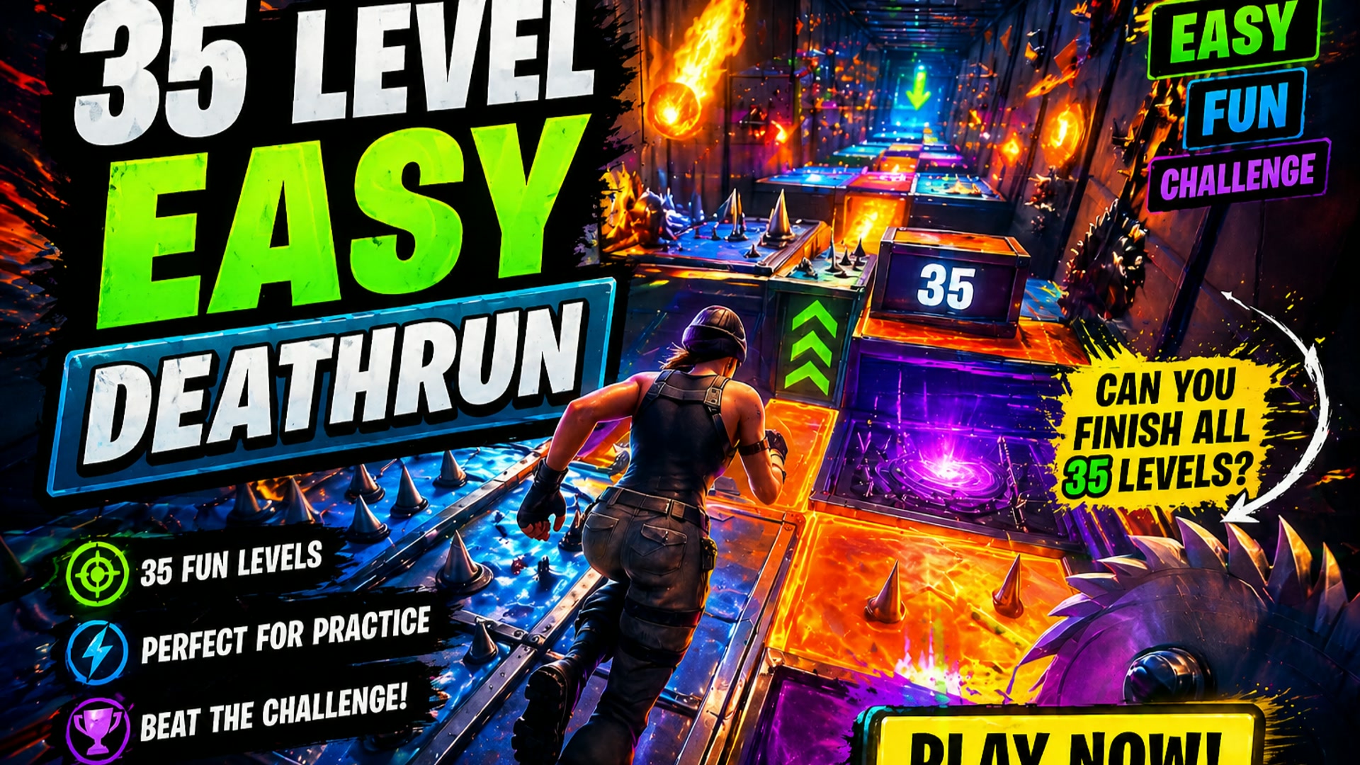 😄 EASY → HARD 35 LEVEL DEATHRUN 7266-6165-9864 by sardinelle38 ...