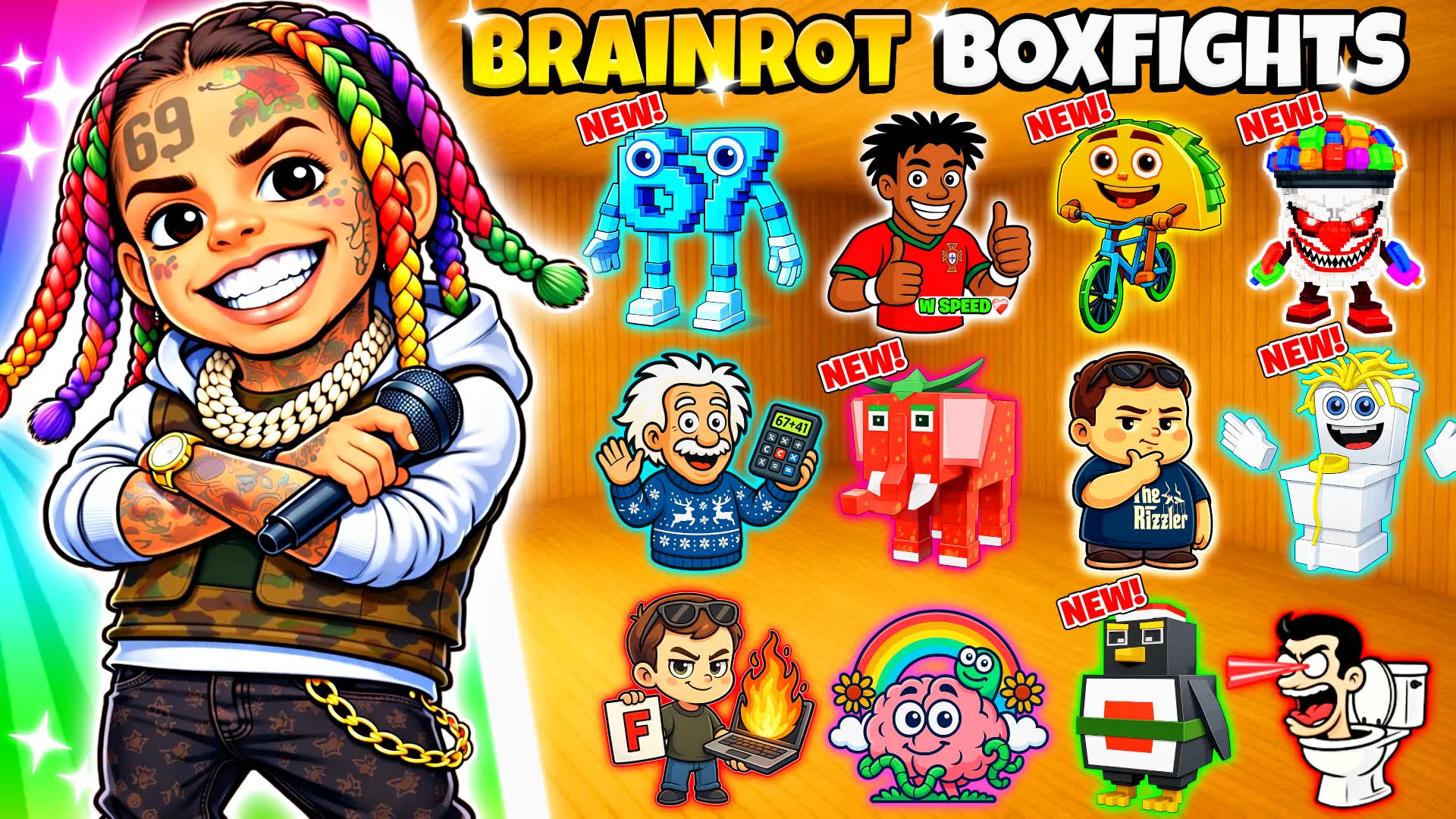 🧠 BRAINROT BOX FIGHTS 📦 UNC A 1V1V1