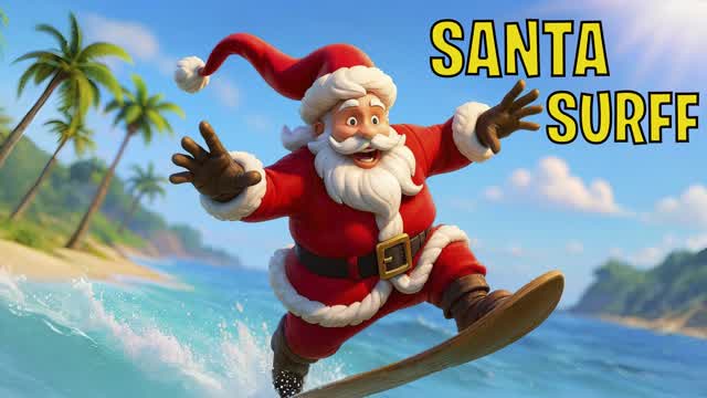🎅 SANTA SURF 🏄 BEACH FIGHT 🌊