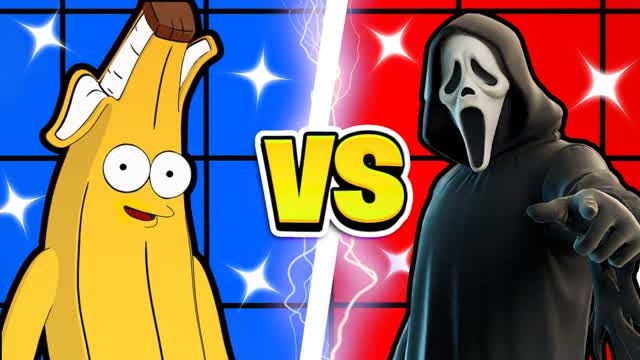 BANANA VS GHOST FACE - RED VS BLUE 🔴🔵