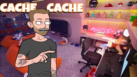 Cache cache dans le setup de Squeezie