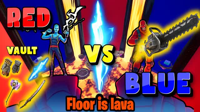RED VS BLUE🔴🔵 FLOOR IS LAVA!