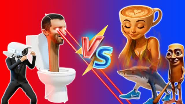 RED BRAINROT vs BLUE SKIBIDI TOILET