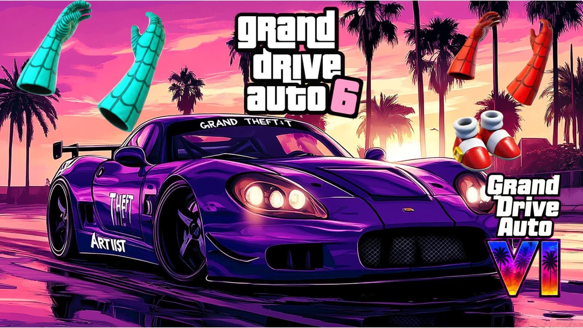 GRAND VS DRIVING CARS 🌴 — Fortnite island 9840-7921-8394 by Benooo202