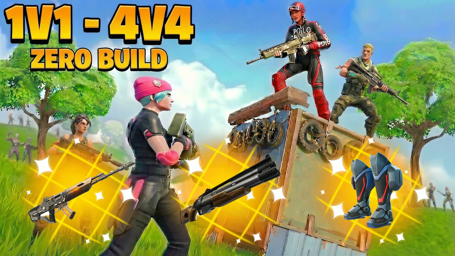 RUSH 1V1 - 4V4 ZERO BUILD 🎯