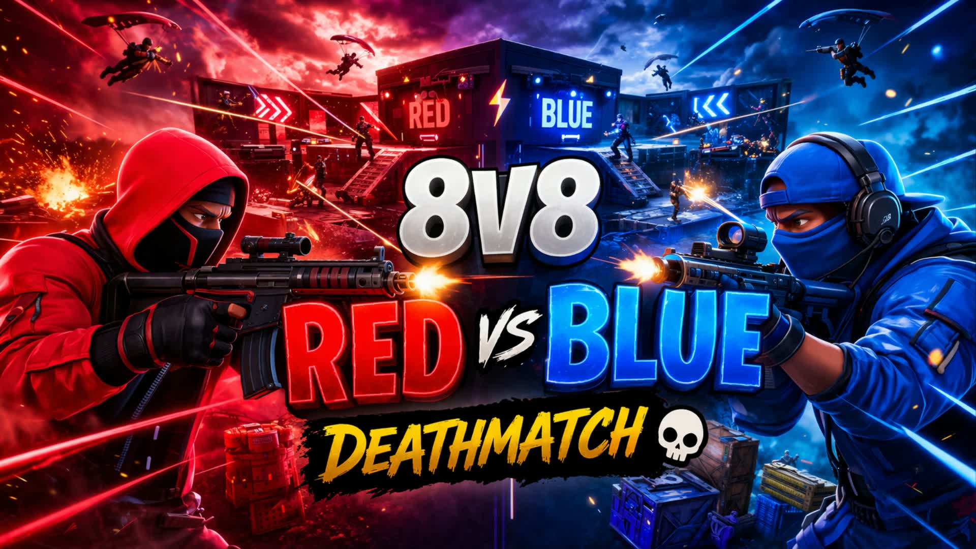 ⚔️ レッド vs ブルー ウォー (8v8)