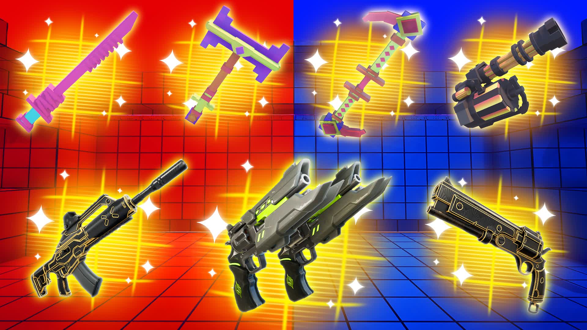 SUPER WEAPONS RED VS BLUE🔴🔵