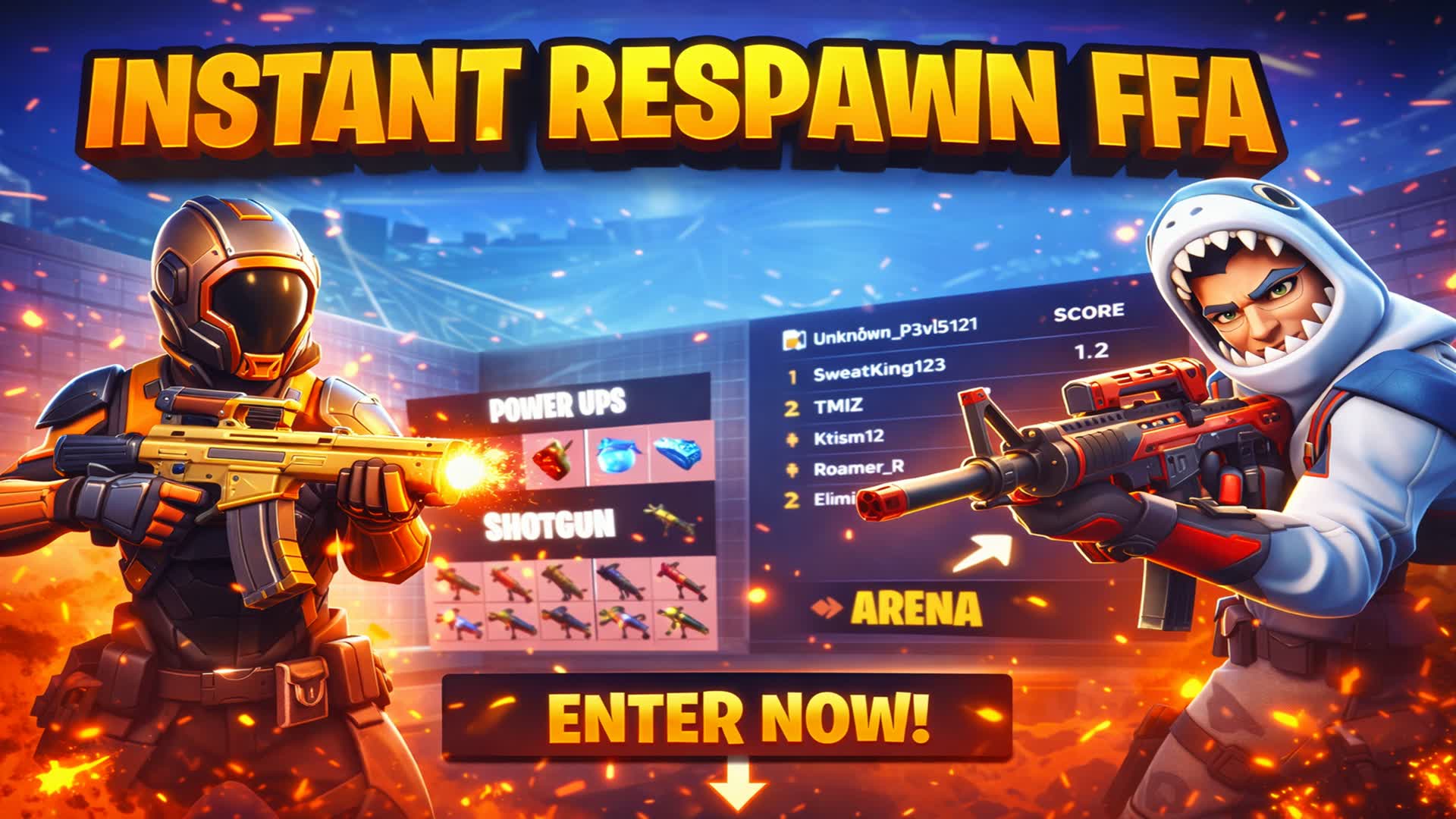 即リスポーンのFFA 🔥ノンストップ アクション