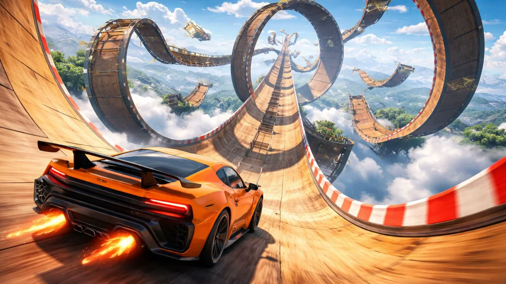 Impossible Spiral Car Parkour