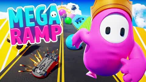 MEGA RAMP FALL GUYS 👑