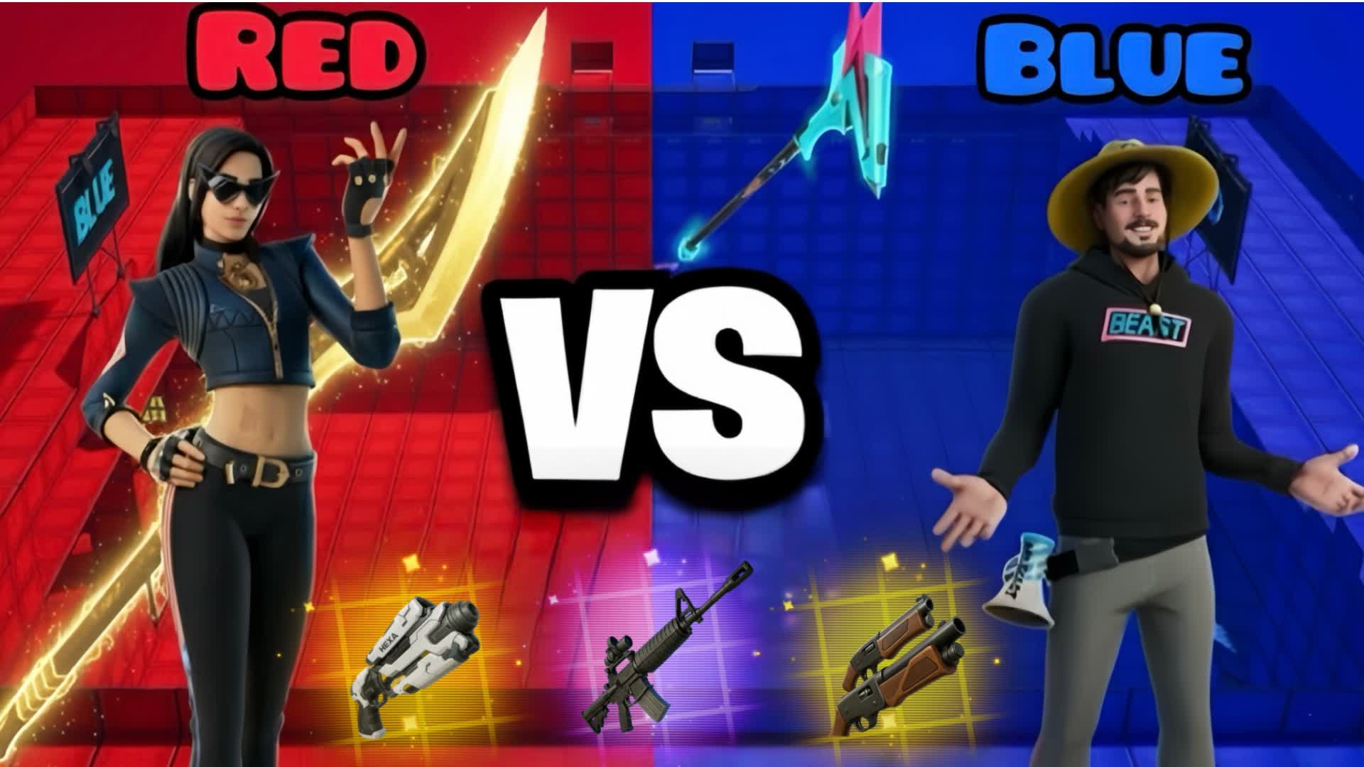 Fantastic fight red vs blue battle