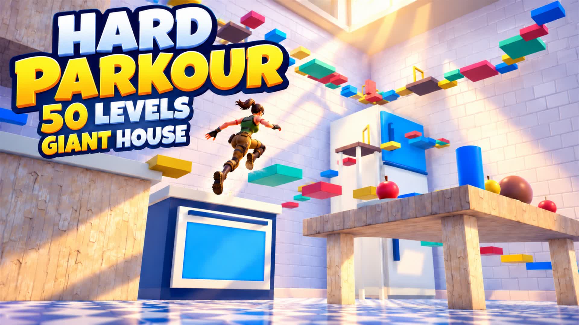 HARD PARKOUR: GIANT HOUSE - Fortnite island 6485-2149-6369 by Nathrogen