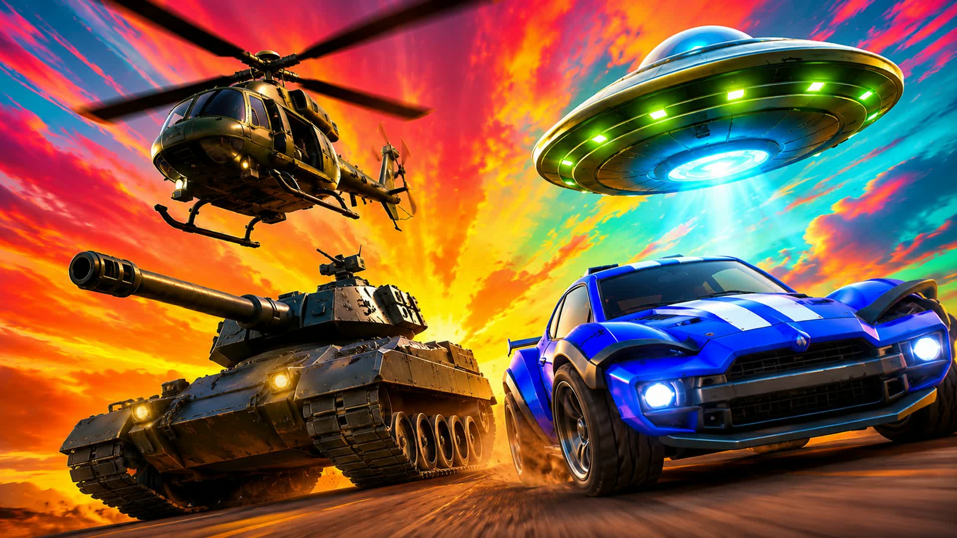 CARS - TANKS - UFO - HELI