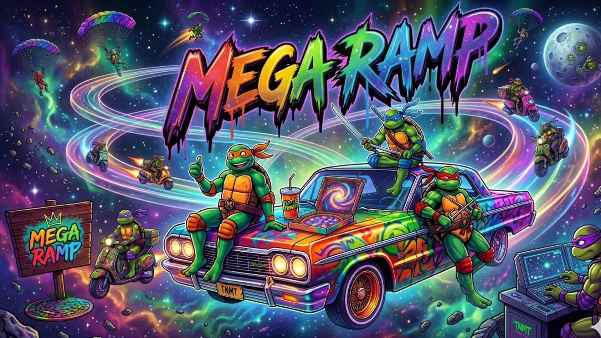 TMNT MEGA RAMP CARS GAMES 🔧MEGA