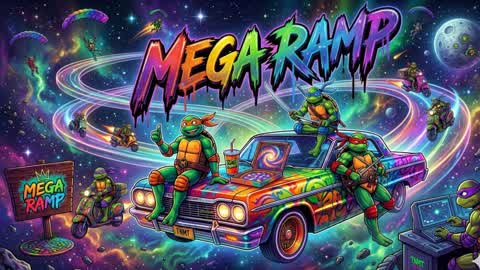 TMNT MEGA RAMP CARS GAMES 🔧MEGA