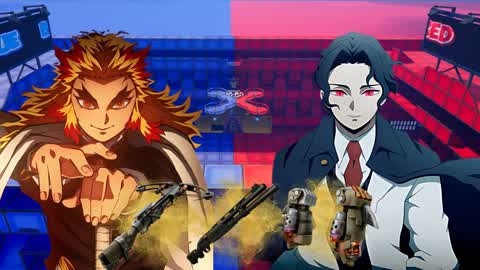 🔴Muzan vs Rengoku Red vs Blue🔵