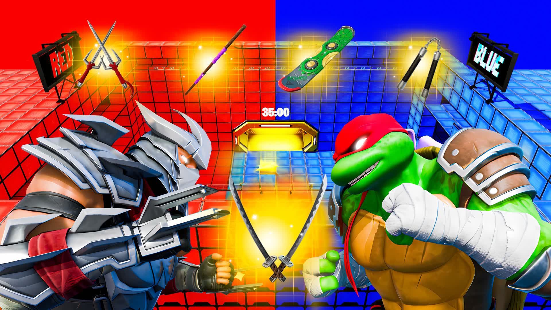 SHREDDER VS NINJA TURTLES🔴🔵 R vs B