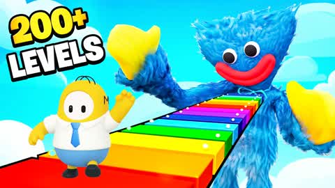 VERY EASY FALL GUYS OBBY PARKOUR 200+ 🌈