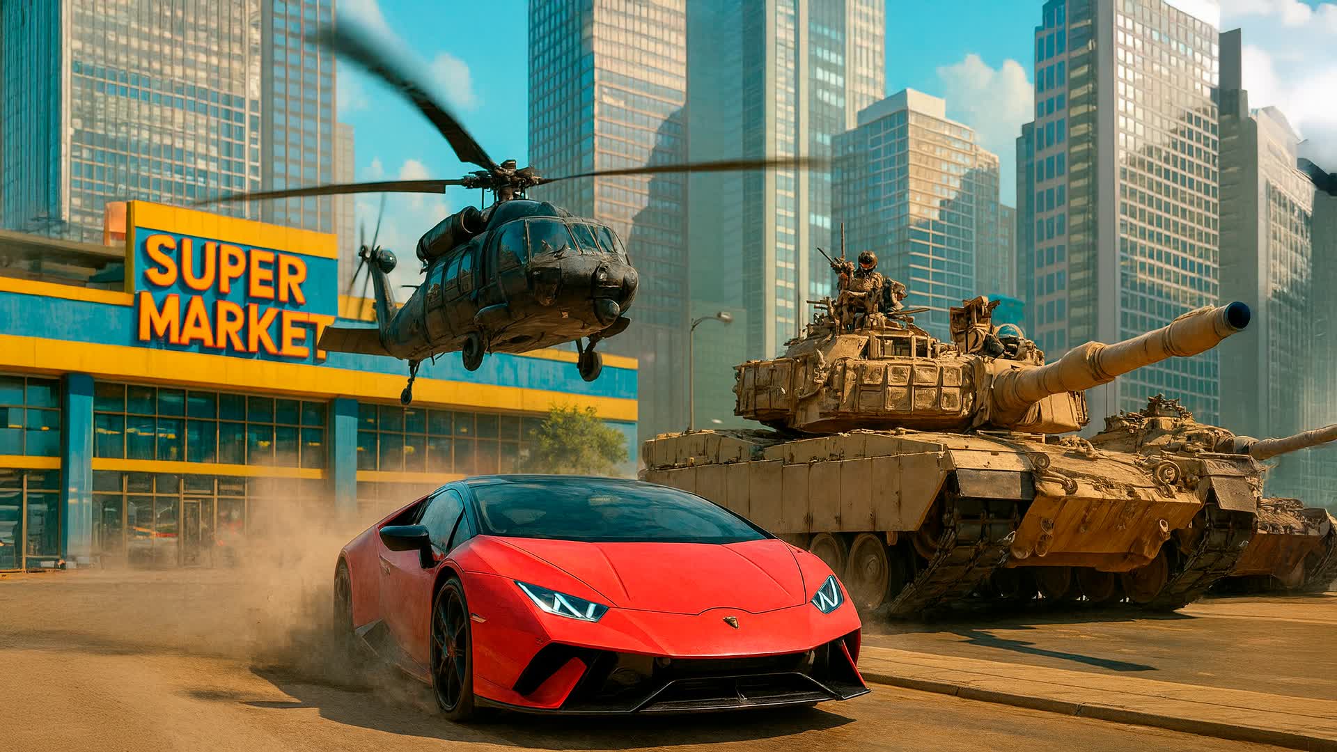 SUPERMARKET DRIVE ALL CARS ZOMBIES FFA