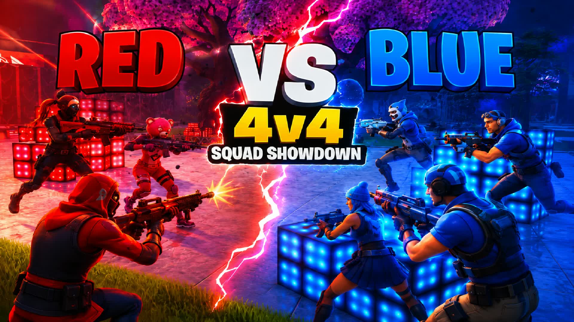 RED vs BLUE 4v4! (SQUAD SHOWDOWN !)