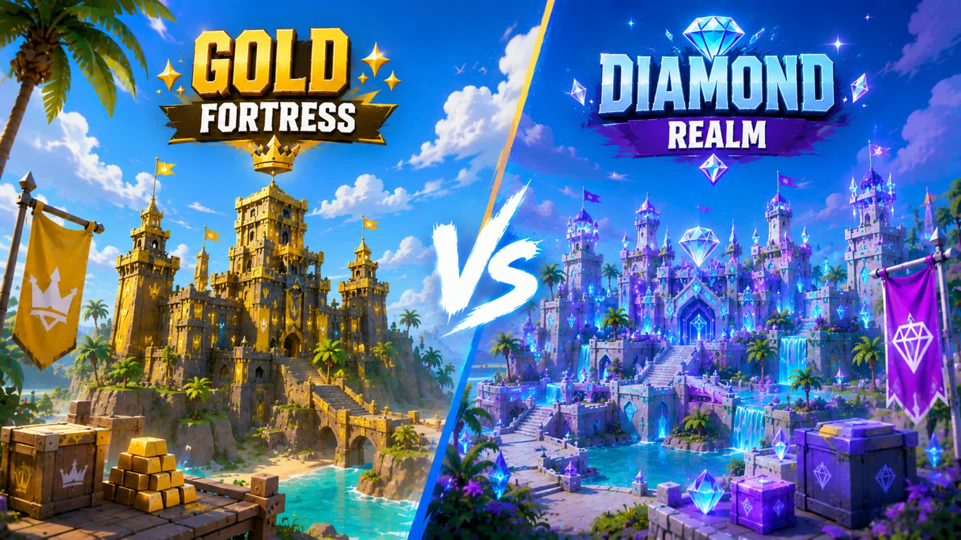 ✨ GOLD FORTRESS VS DIAMOND REALM 💎