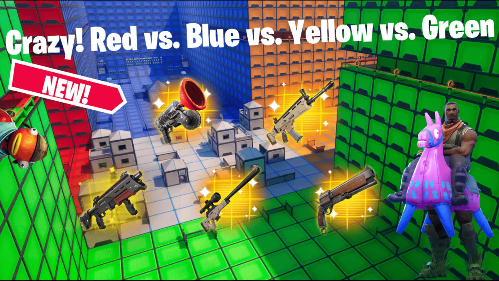 CRAZY! Red vs. Blue vs. Yellow vs. Green