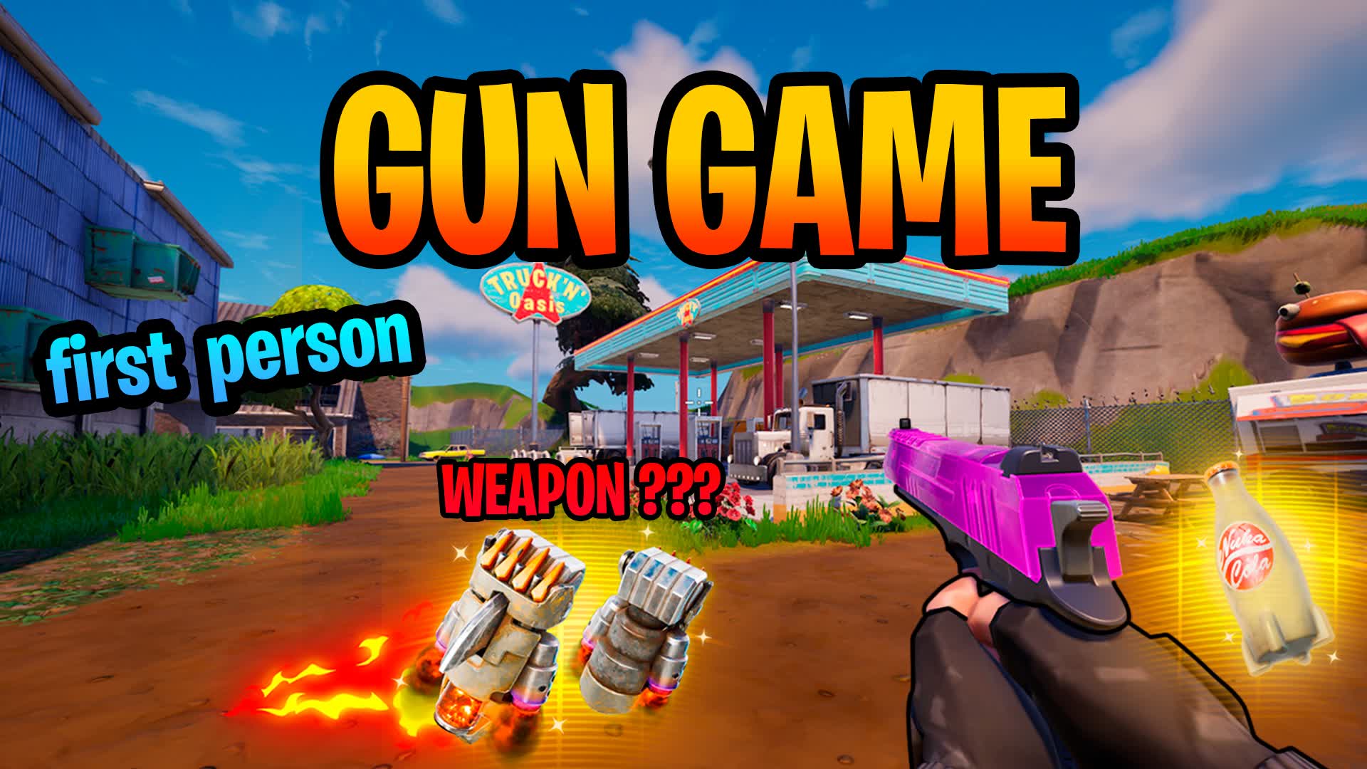 ⭐FIRST PERSON⭐ GUN GAME - GAS STATION 🔥