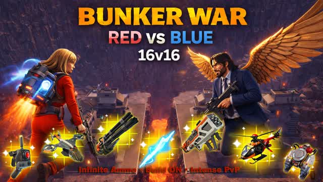 Next Level Red VS Blue Bunker War 16v16