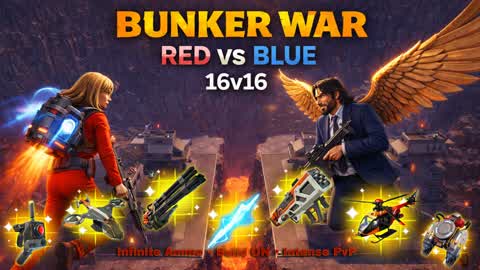 Next Level Red VS Blue Bunker War 16v16