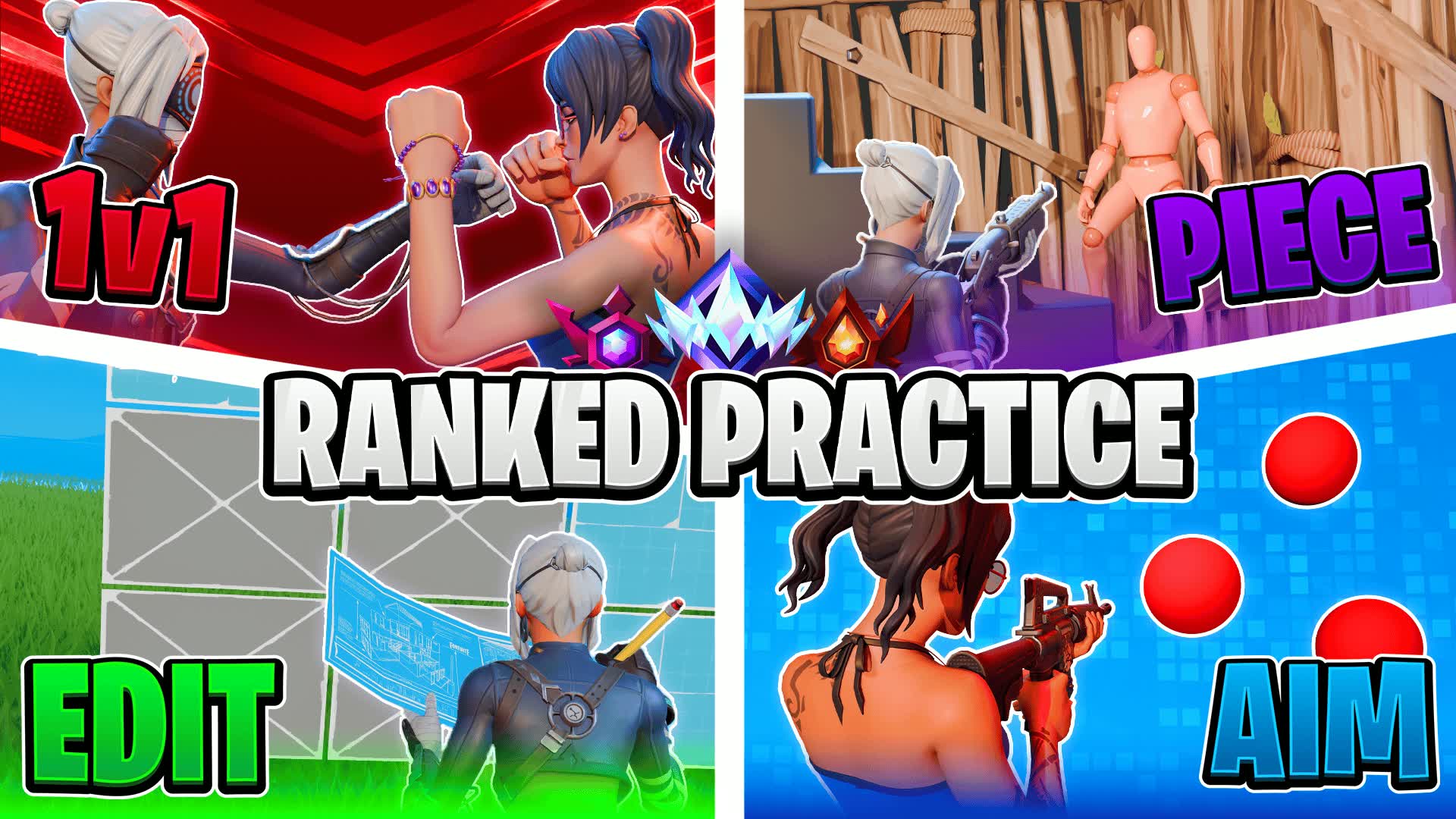RANKED PIECE EDIT AIM & 1V1 [PRACTICE]🎯