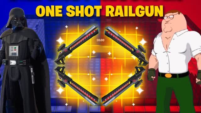 RAILGUN ONE SHOT 20VS20! 🔴🔵