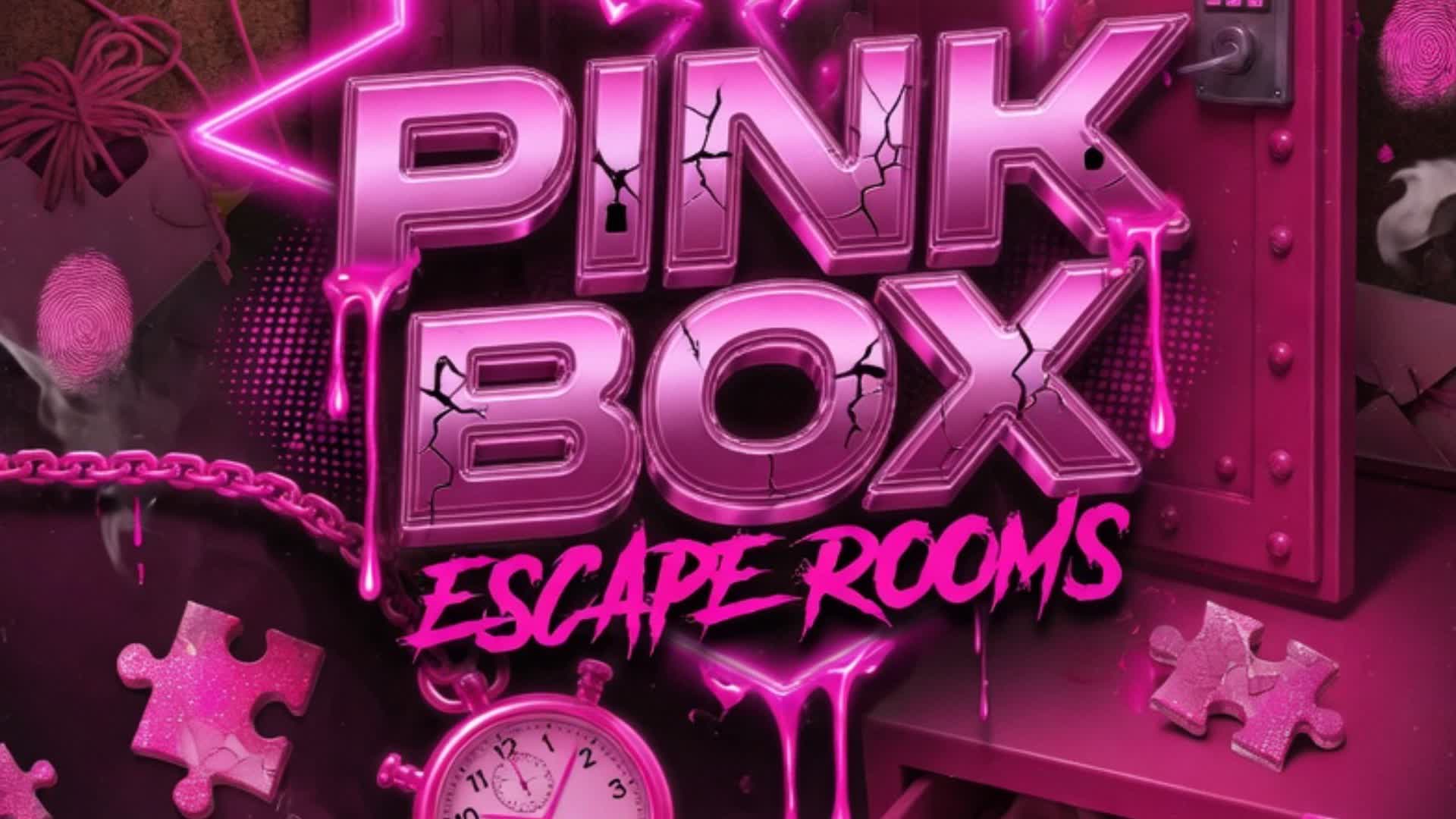 ピンク色の[BOX ESCAPE]ルーム