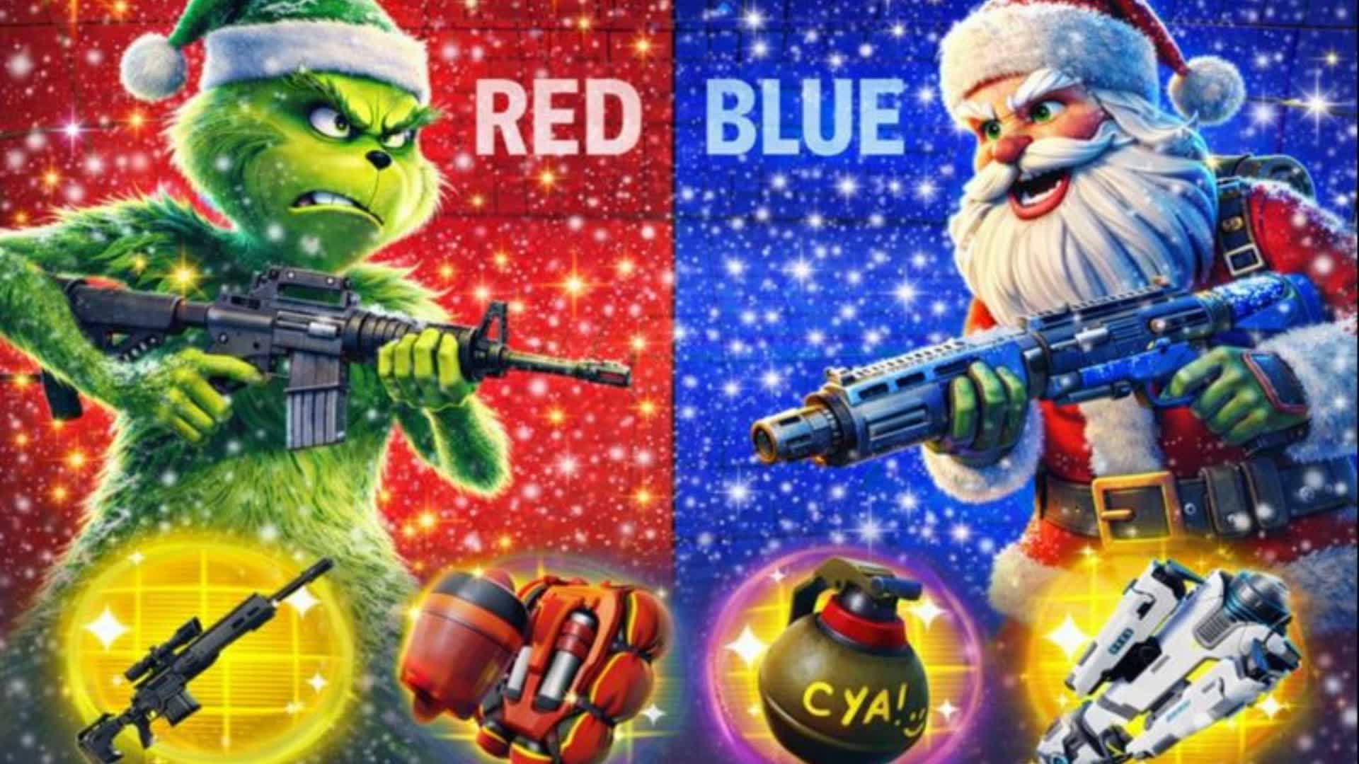 SANTA VS GRINCH RED VS BLUE 🔴🔵NEW