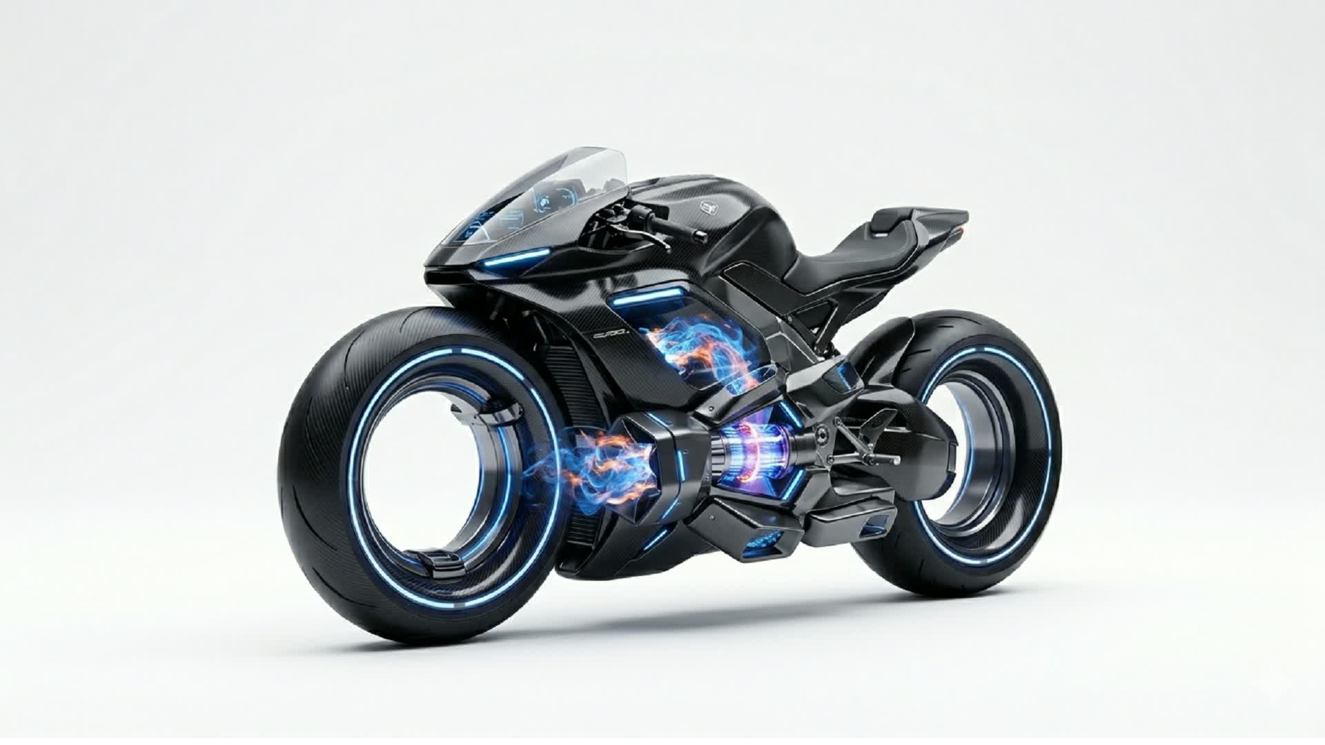 Uma moto tecnológica no meio do nada