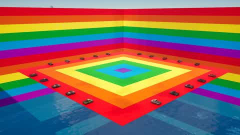 Rainbow Bumper Cars 🌈