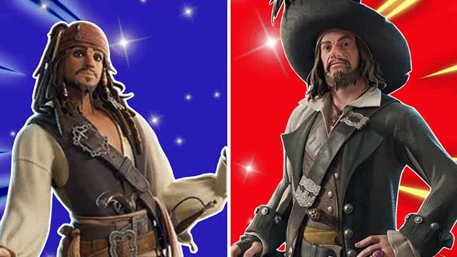 JACK SPARROW VS BARBOSSA (RED VS BLUE)