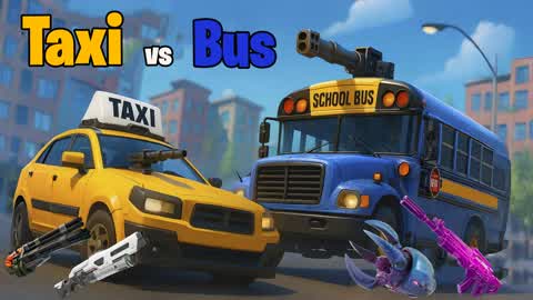 🚌 BUS VS TAXI 🚕CARS FIGHT - CRAZY GAME