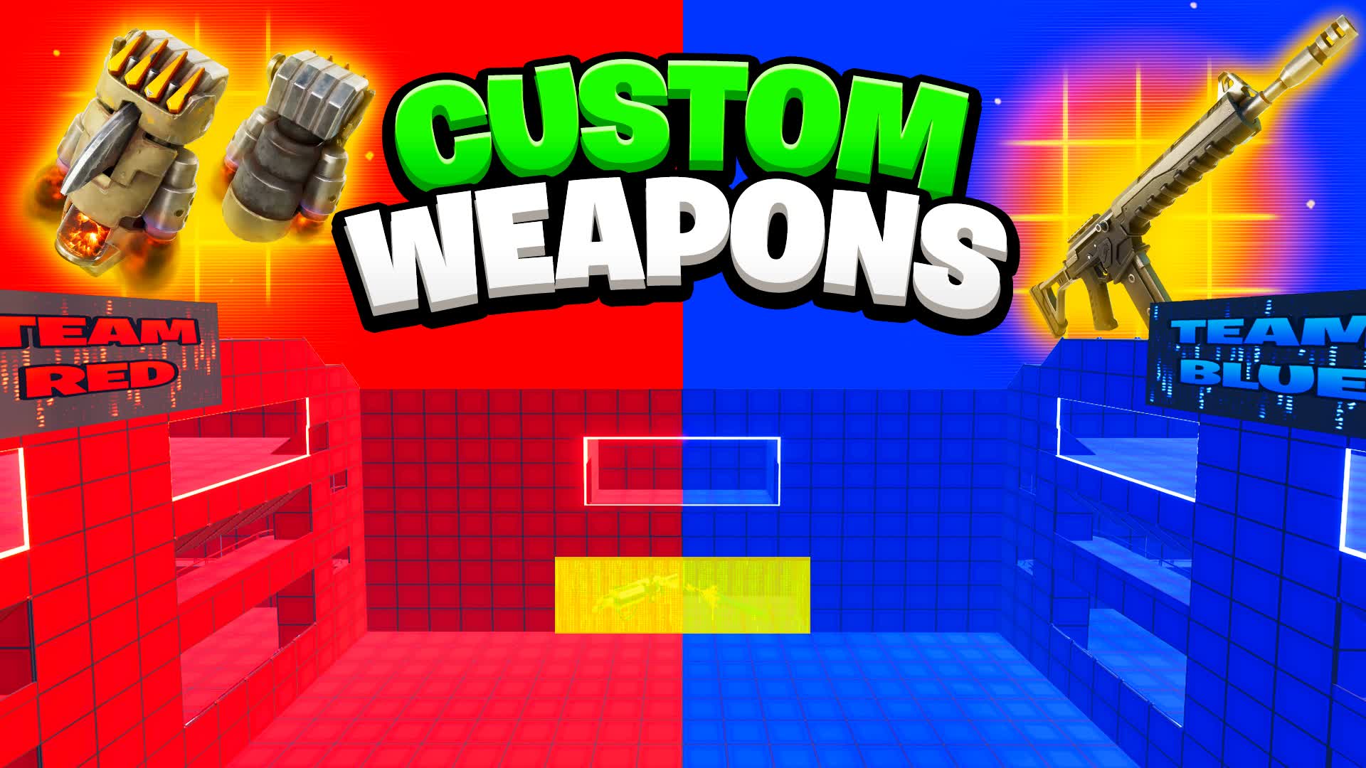 SUPER CUSTOM WEAPONS 🔫 RED VS BLUE 🔴🔵 715585591626 by ggxcii Fortnite Creative Map Code