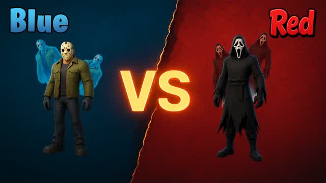 Mega Halloween Red vs blue monster fight
