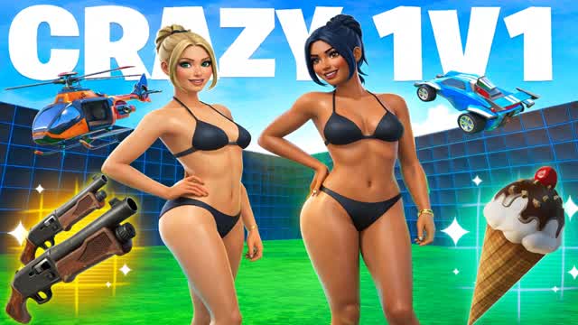 CRAZY GIRLS 1V1 ALL GUNS FFA & VEHICLES