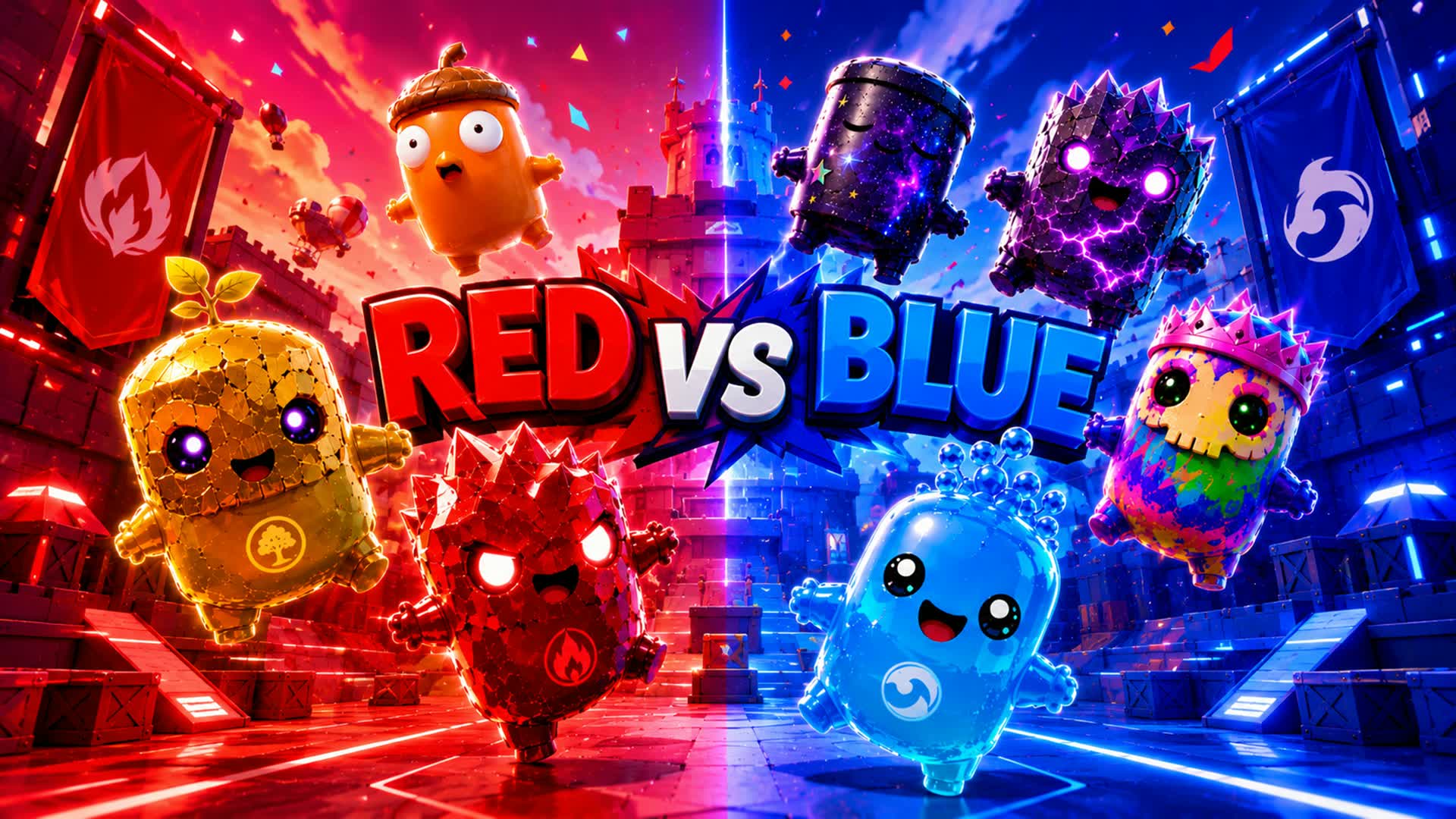 🌟 RED vs BLUE Action Heroes Arena 🌈