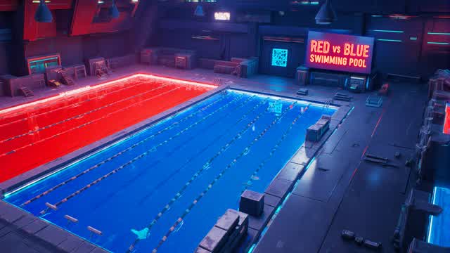 RED VS BLUE SWIMMING POOL