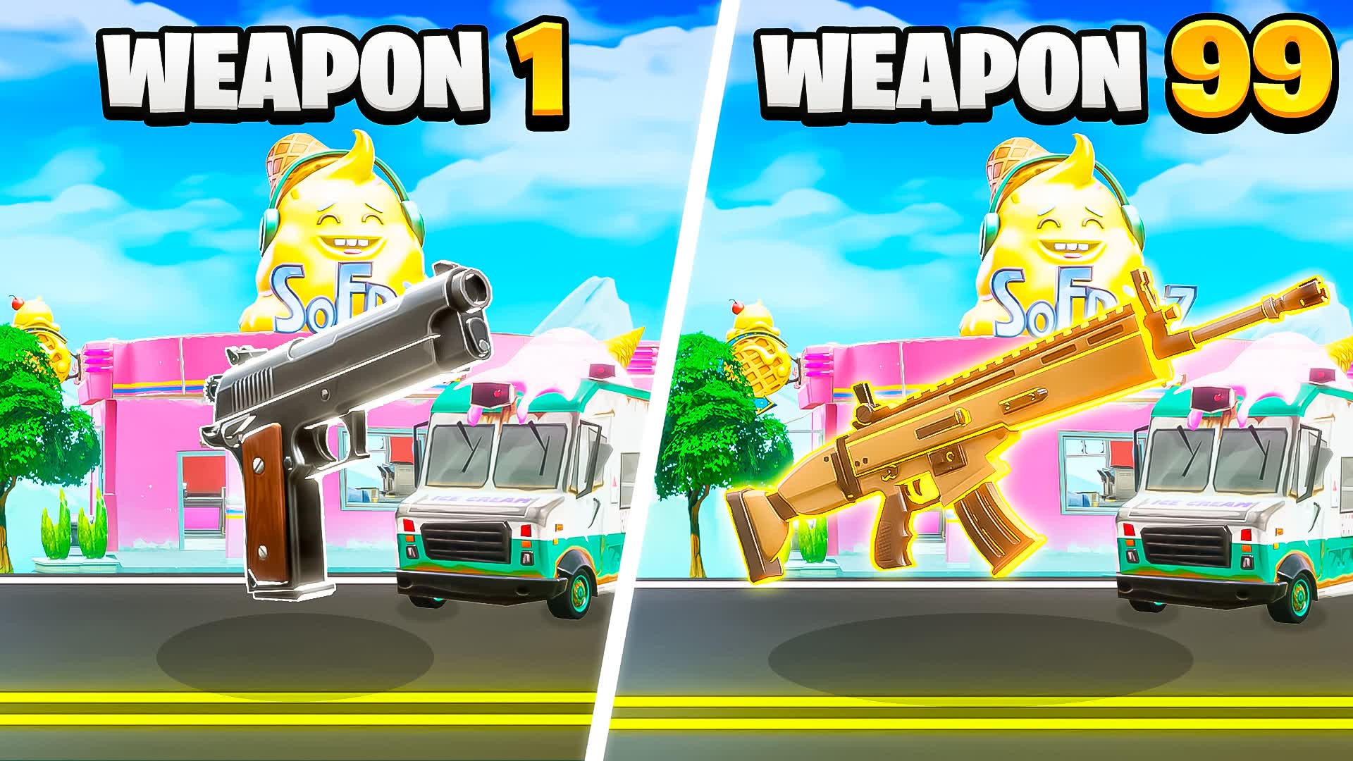 ICE CREAM INFINITE GUN GAME 🍦 086188895669 by drink Fortnite