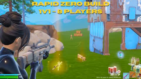 Rapid Zero Build Arena (1v1–8P)⚡