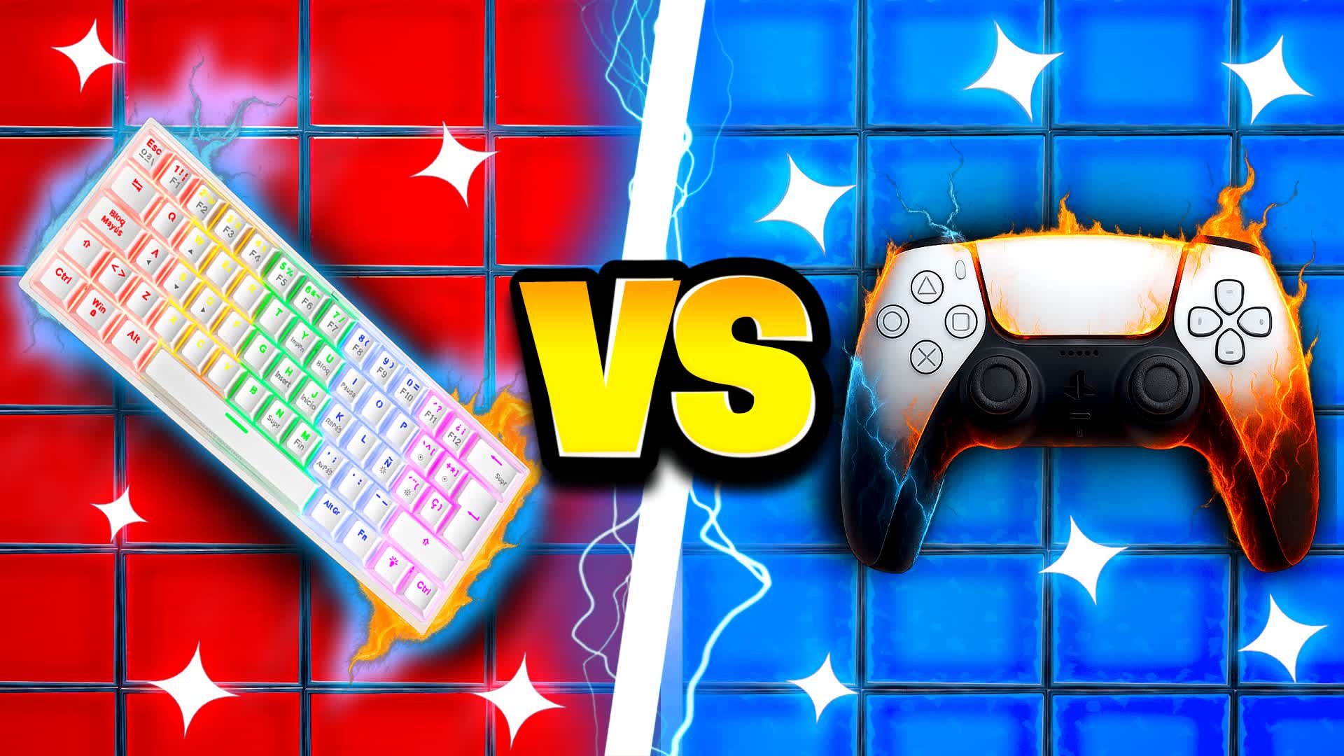 KEYBOARD VS PS5 RED VS BLUE 🔴🔵