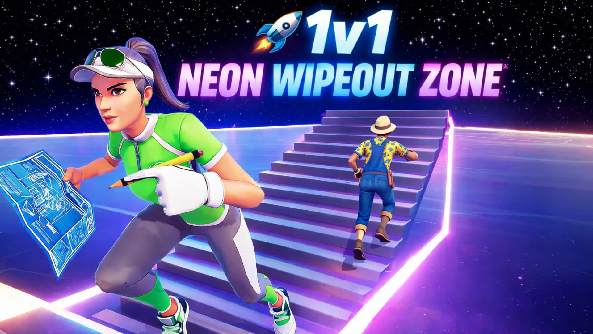🚀 1v1 Neon Wipeout Zone | By Kiano