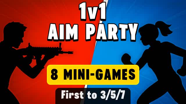 🎯 1v1 AIM PARTY - 8 Mini-Games